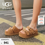 UGG夏季女士时尚舒适纯色厚底露趾可调式束带休闲凉拖鞋 1155458 CHE | 栗色 39 建议正码正拍