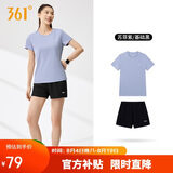 361°运动套装女夏季新款跑步速干短袖短裤两件套瑜伽服662524001H-3