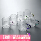 忆壶茶（YIHUTEA） 玻璃杯子耐热小品茗杯茶具配件加厚功夫花茶杯套装家居办公水杯 锤纹6色杯（120ml）