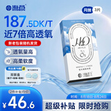 海昌开学隐形H2O硅水凝胶月抛隐形眼镜3片装 透明近视眼镜高透氧150度
