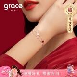 Grace Girl双层四叶草手链女网红首饰时尚个性珠宝七夕情人节生日礼物送女友
