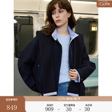 ELLE【明星同款】90白鸭绒针织披肩外套女2025冬新款新年短款羽绒服 藏青【披肩款】 S