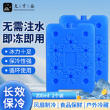 九千谷冰晶盒 空调扇制冷冰盒冰板 可循环反复使用冰砖蓝冰 母乳医药食品保鲜冷藏运输自制冰块 200ml 2个装