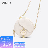 viney牛皮包包女包小众斜挎手机包单肩小圆包生日七夕情人节礼物送女友