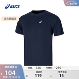 亚瑟士ASICS运动T恤男子跑步短袖透气舒适运动上衣 2011D242-001 深蓝色 M