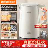 苏泊尔（SUPOR）电水壶烧水壶 食品级 2200W大功率 速沸热水壶 双层防烫 1.5L电热水壶 SW-15T80S
