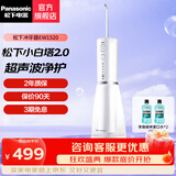 松下（Panasonic）牙齿冲洗器 水牙线洗牙器冲洗器 冲牙器便携 全身水洗 超声波水流旦生日礼物送男女友 EW1520 小白塔2.0 1支喷头