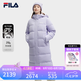 斐乐 斐护科技|斐乐女装长款羽绒服冬季休闲简约连帽保暖羽绒外套 薰衣草浅紫-PU L