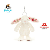 Jellycat花布邦尼兔动物毛绒玩偶兔子玩偶儿童娃娃送礼生日礼物 花布乳白色邦尼兔包包挂饰 One Size