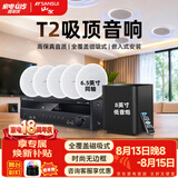 山水（SANSUI）T2 嵌入式吸顶音响音箱 5.1家庭影院音响套装  吊顶喇叭 音箱功放家用商用 家庭吸顶音响客厅环绕 T3【900W功放+6.5喇叭*5+8吋+话筒】