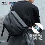 七匹狼男士斜挎包胸包大容量户外骑行工装斜背包潮牌机能单肩包邮差包男