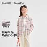 巴拉巴拉童装儿童长袖衬衫宝宝女童男童2026新款秋装格纹亲子上衣时尚外套