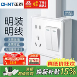 正泰（CHNT）明装开关插座面板 1c系列 二开单控五孔