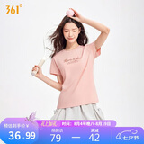 361°t恤衫女夏季新款潮流休闲宽松运动正肩上衣服短袖女装662629106-5
