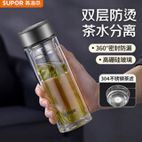 苏泊尔（SUPOR）双层耐热玻璃杯C.流光银280ml KCG28AZ10