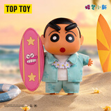 TOP TOY蜡笔小新去海边系列搪胶毛绒盲盒玩具儿童女生生日礼物 单盒