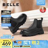 百丽（Belle）切尔西靴男冬季新商场同款增高马丁短靴A0598DD1 黑绒里-A0598(筒高11CM) 41 (255mm) 【比运动鞋码拍小一码】