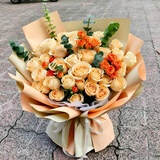 莱一刻鲜花速递玫瑰花束礼盒表白送女友老婆生日礼物全国同城配送 33朵香槟玫瑰花束