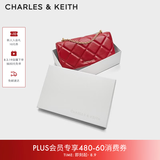 CHARLES&KEITH质感菱格链条小方钱包女包包女包生日七夕礼物送女友CK6-10680924 CK6-10680924-C Tomato Red番茄朱红 XS