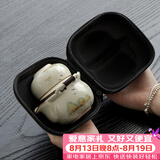 唐丰汝窑旅行茶具套装一壶三杯户外便携式陶瓷快客杯单人茶具七夕礼物