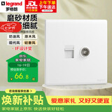 罗格朗（LEGRAND）开关插座 简悦系列陶瓷白色 86型插座 电脑+普通电视插座（六类）