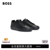 雨果博斯BOSS【礼物】【经典款 】男士混合人造皮革运动鞋 005-黑色 41