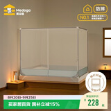 美朵嘉26新款婴儿防摔蚊帐1.8x2米家用A类母婴加密加厚三开门浅蓝
