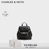 CHARLES&KEITH经典菱格大容量双肩包背包学生书包包女包七夕礼物CK2-60151400