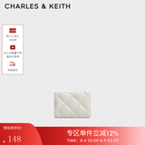 CHARLES&KEITH柔软菱格多卡位短款钱包女生日七夕礼物送女友CK6-50770524-2 White白色 XXS