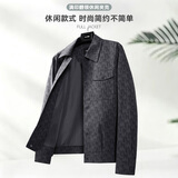 利郎轻时尚男装【字母满印】新款夹克男满印翻领青年通勤休闲外套 升级款黑色(A6QJK002) XL (175)