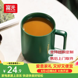 富光凡生马克杯大容量情侣水杯子男女家居办公咖啡杯牛奶杯早餐花茶杯 绿色 420ml