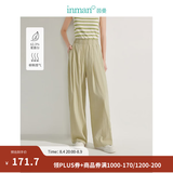 茵曼（INMAN）慵懒风垂感香蕉阔腿休闲裤2026夏季女装新款百搭松紧腰宽松长裤 灰绿色 S