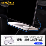 固特异（Goodyear）中控储物盒适用于特斯拉焕新modelY/3配件装饰屏幕下磁吸托盘白