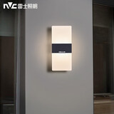 雷士（NVC）led壁灯简约长方形床头壁灯优雅时尚卧室书房纯简黑色6瓦3000k