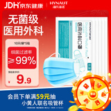 海氏海诺一次性口罩医用外科灭菌级口罩成人夏季薄款透气防尘10只*5袋