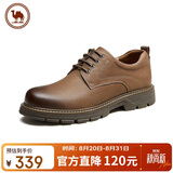 骆驼牌 男士休闲皮鞋磨砂牛皮厚底工装鞋中年爸爸 P13A201013 黄棕 38