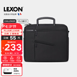 乐上（LEXON）商务单肩包男13.3英寸苹果笔记本电脑包斜挎包时尚公文包黑色