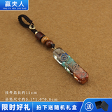 赢夫人（Mrs win）复古创意七彩石吊坠汽车钥匙扣挂件碎石小挂坠手机链简约时尚挂饰 953-2#碎石无事牌2号钥匙扣 A16-110