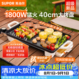 苏泊尔（SUPOR）电烤盘电烧烤炉 家用多功能锅 烤肉锅大容量1800W大功率猛火速烤 易清洁烤肉机GJ4025P801