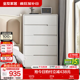 全友家居现代简约斗柜卧室床尾收纳客厅储物玄关柜五斗橱家具国家补贴 灰白|0.8m五斗柜 宽大台面+多抽分区+灵活摆放