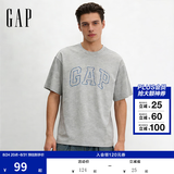 盖璞Gap男女装2026春季新款纯棉logo字母宽松短袖T恤百搭上衣 浅灰色 868224 L (175/96A)亚洲尺码