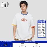 盖璞Gap男女装2026春季新款纯棉logo字母宽松短袖T恤百搭上衣 白色 866079 L (175/96A)亚洲尺码