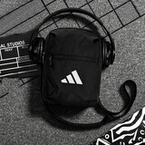 阿迪达斯（adidas）单肩包男包女包 新款斜挎包户外跑步健身运动包训练骑行便携小包 JM7152/黑色 MISC