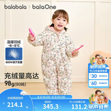巴拉巴拉婴儿羽绒服连体衣宝宝男童女童2025新款冬装保暖萌趣文艺时尚新颖