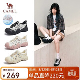 骆驼（CAMEL）丑萌登山鞋女时尚撞色户外休闲鞋 L24M076602 米/银/黑 37