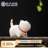 苏氏陶瓷羊脂玉瓷茶具配件茶宠描金小猫咪J0876