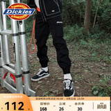 Dickies休闲裤 男女同款新复古回潮印花多口袋束口工装裤百搭 黑色 30