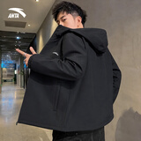 安踏防泼水风衣外套男2026秋季新款户外防风黑色休闲夹克衫运动上衣 【防泼水梭织外套-2026新款】基础黑 XL /180【正品保障 假一罚十】