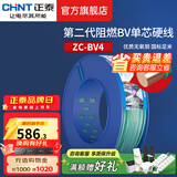 正泰（CHNT）阻燃电线BV2.5/4/6平方单股铜芯电线 电缆线国标电源线家用铜芯线 阻燃｜绿色零线BV4  100米