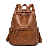 花迹（HUAJI）女包真皮双肩包女新款潮百搭时尚情人节头层牛皮女士软皮背包女 黄色时尚